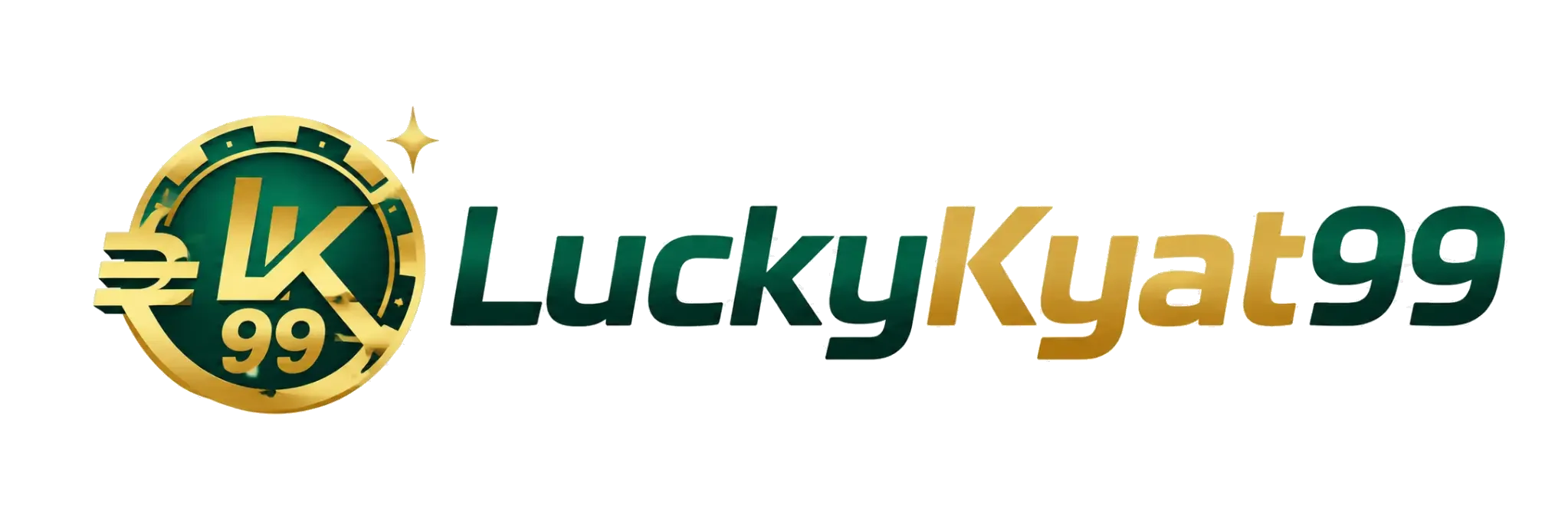 LuckyKyat99 online casino logo featuring a green and gold coin emblem with LK99 branding